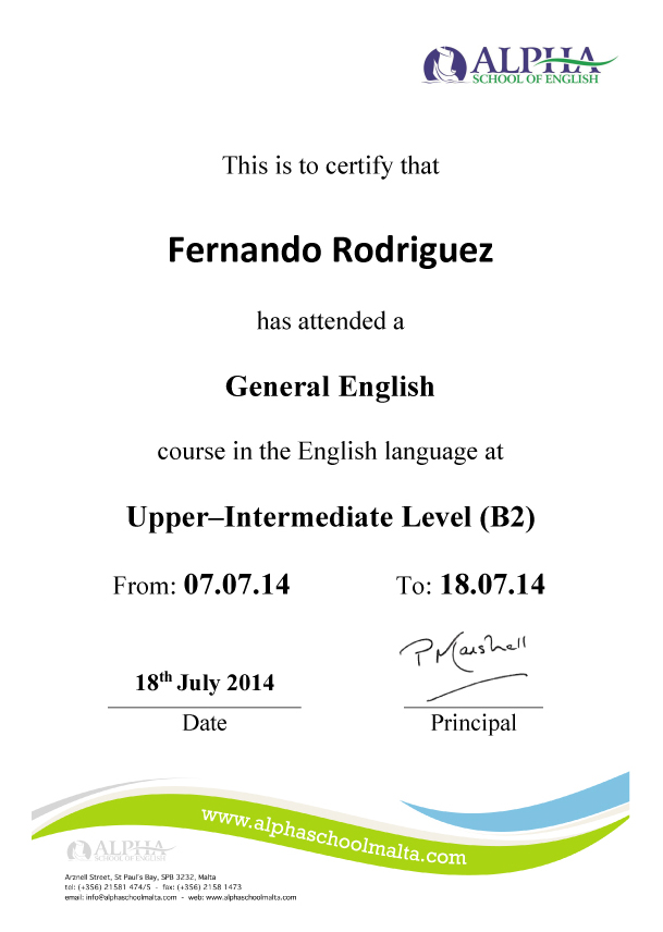 Alpha School of English Language Certificates